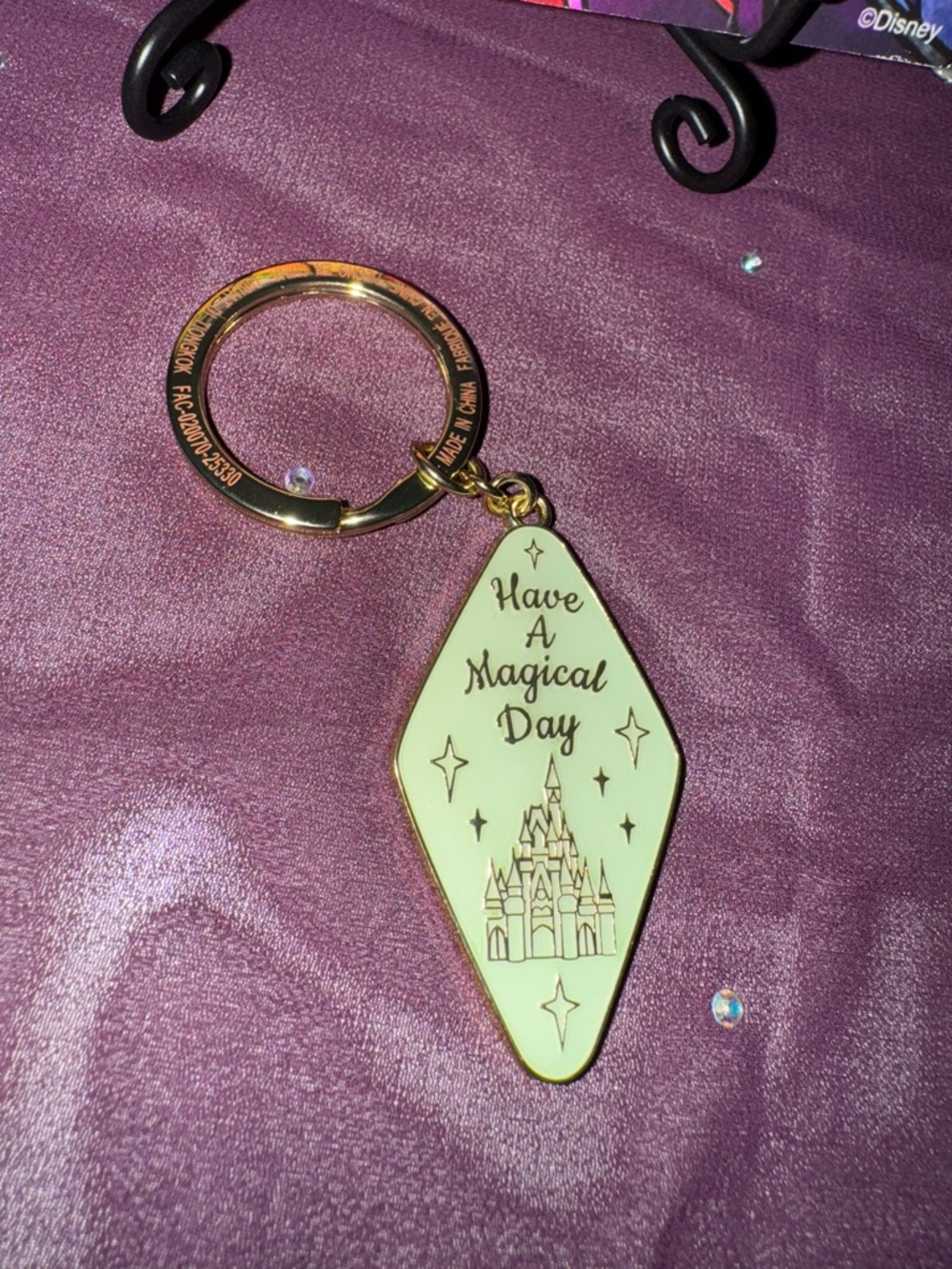 Disney Have A Magical Day Gold & Cream Castle Keychain